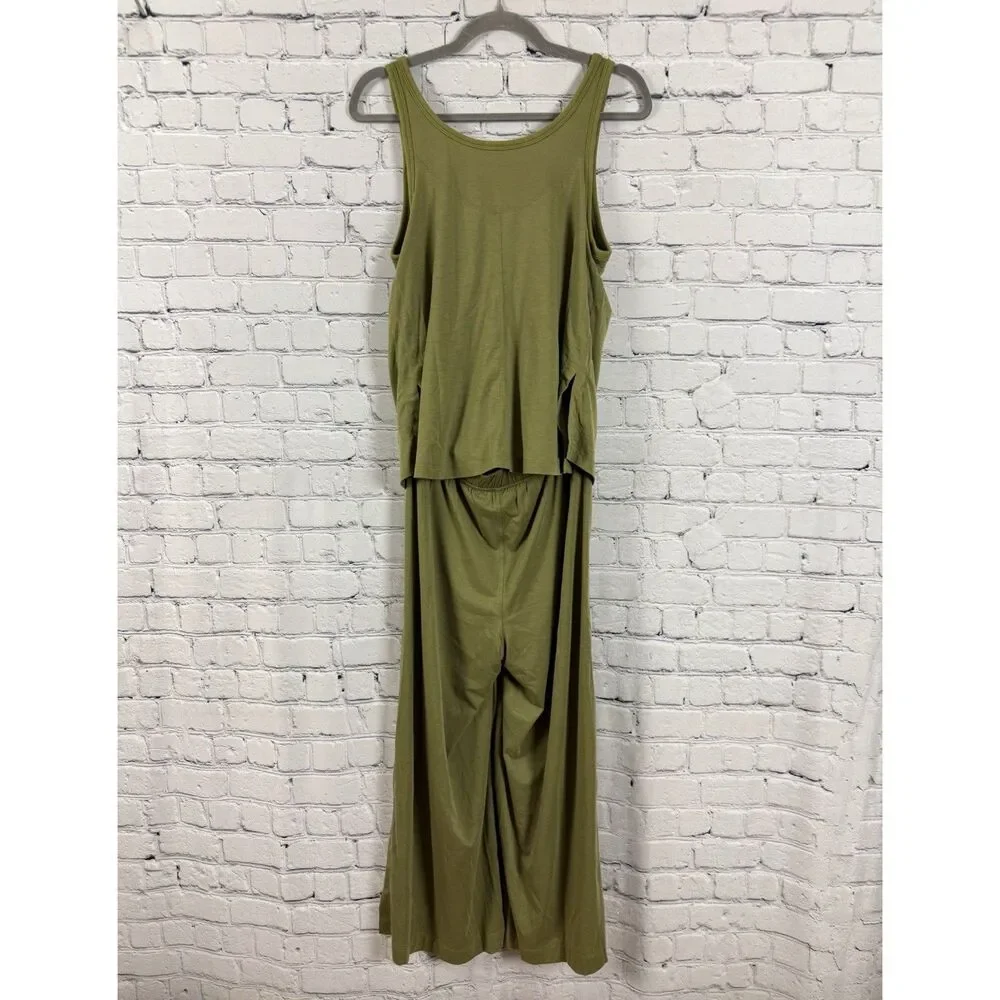 Lululemon Tank Top Jumpsuit In Bronze Green Women Size 4 Athleisure Loungewear